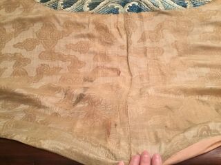 ANTIQUE 18th/ 19th c CHINESE QI ' ING EMBROIDERED SILK PANEL DRAGONS EMBROIDERY 7