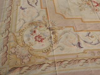 Huge Antique Hand Made French Design Wool Aubusson Rug 412X325cm (X620) 2