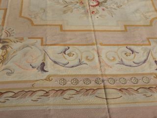 Huge Antique Hand Made French Design Wool Aubusson Rug 412X325cm (X620) 3