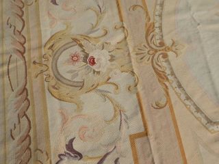 Huge Antique Hand Made French Design Wool Aubusson Rug 412X325cm (X620) 5