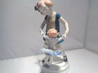 Rare Rosenthal Dancing Girl With Doll Figurine Selb - Bavaria 1004