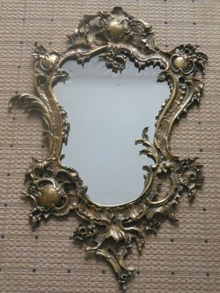 Brass Frame Wall Beveled Mirror French Style Louis Xv Handmade Same Like Bronze