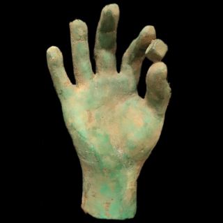 Ancient Roman Bronze Life Sized Hand Statue - 200 - 400 Ad (1)