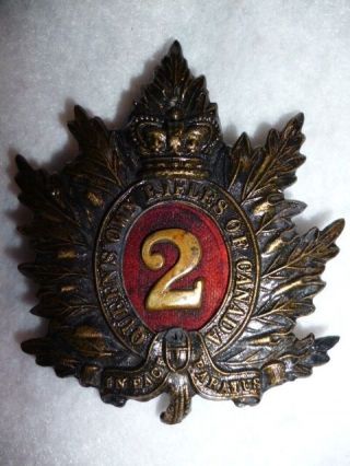 Canadian Militia - 2nd Regiment,  Queen’s Own Rifles Of Canada Busby Cap Badge