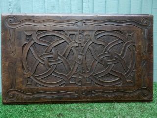 Early 19thc Wooden Relief Carved Panel With Symmetrical Carvings C1820s