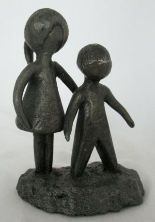 William Lattimer Lead Sculpture Mother And Son - 1960s - Mid - Century Modern