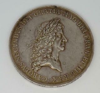 Charles Ii Peace Of Breda Solid Silver Medal 1667 By John Roettier 56mm