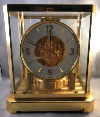 Vintage Atmos Lecoultre Mantel Clock Perpetual Motion 15 Jewels - Runs Fine