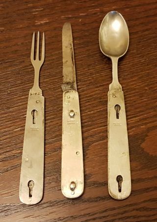 Victorian Folding Campaign Cutlery Set Abram Broosbank Sheffield