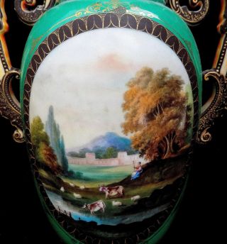 Stunning 19th C.  Continental Hand Painted Portrait Vase. 3