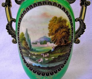 Stunning 19th C.  Continental Hand Painted Portrait Vase. 4
