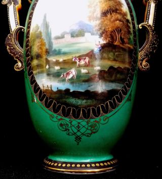 Stunning 19th C.  Continental Hand Painted Portrait Vase. 5
