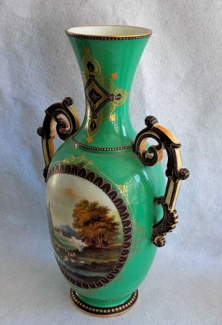 Stunning 19th C.  Continental Hand Painted Portrait Vase. 8
