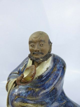 Chinese Antique Qing Shiwan Pottery Figure Flambe Glaze Robe - Exceptional c19th 4