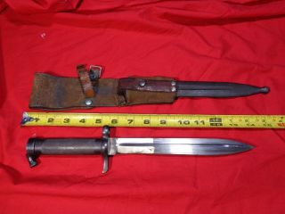Vintage Ww2 Military Bayonet Fighting Knife 10
