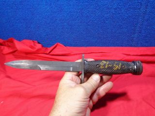 Vintage Ww2 Military Bayonet Fighting Knife 6