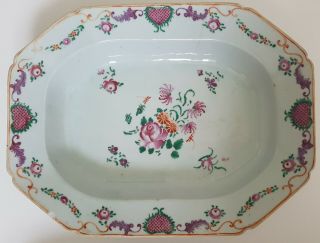 Very Fine Large Antique Chinese Famille Rose 18th Century Deep Dish/ Plate