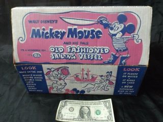 Vintage Ideal Disney Mickey Mouse Pals Pirate Ship Toy Complete Playset Rare