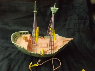 Vintage Ideal Disney Mickey Mouse Pals Pirate Ship Toy COMPLETE PLAYSET RARE 3