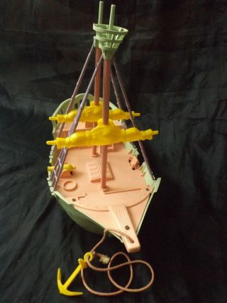 Vintage Ideal Disney Mickey Mouse Pals Pirate Ship Toy COMPLETE PLAYSET RARE 5