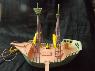 Vintage Ideal Disney Mickey Mouse Pals Pirate Ship Toy COMPLETE PLAYSET RARE 6