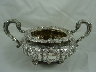 Magnificent Irish,  George Iv Solid Silver Sugar Bowl,  1828,  530gm