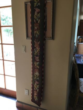 Tapestry Reindeer Antique Wall Hanging Handwoven Table Runner Crochet Olive 2