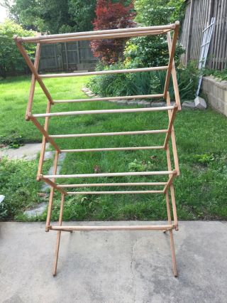Vintage Wooden Clothes Drying Rack,  Made In Whiteshall York,  Made By Mapes
