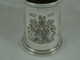 QUALITY solid silver PINT TANKARD,  1977,  332gm 2