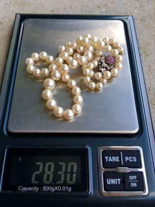 Antique old natural akoya pearls necklace 18K gold clasp other coral jewelrys sa 3