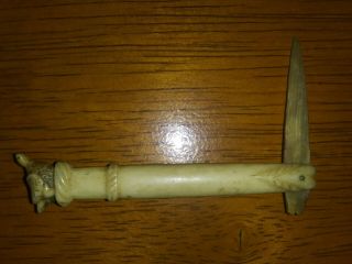 Folding Toothpick Hand Carved Nautical Scrimshaw Tooth Pick ANTIQUE 6