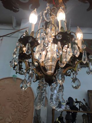 Antique Crystal Chandelier Small