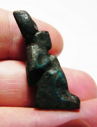 ZURQIEH - as12676 - ANCIENT EGYPT.  FAIENCE ISIS NURSING HOR AMULET.  600 - 300 B.  C 2