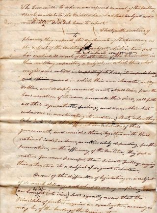 1820s,  Gen.  William Crawford,  Letter Re: Health Of The Military Vs.  Government