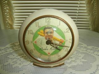 Vintage Babe Ruth Wind Up Clock W/alarm In Order A - 19,  4 " X 3 - 1/2 "