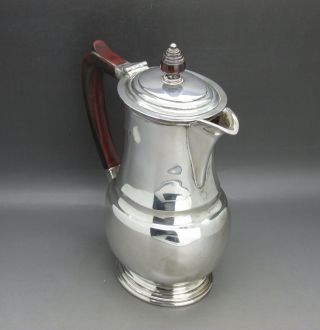 VINTAGE ART DECO LARGE HEAVY SOLID STERLING SILVER HOT WATER JUG R&B 507g 1942 2