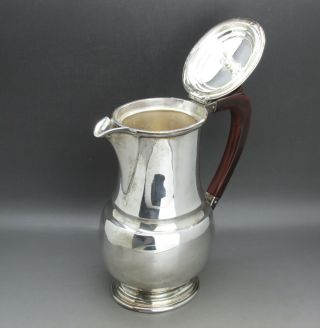 VINTAGE ART DECO LARGE HEAVY SOLID STERLING SILVER HOT WATER JUG R&B 507g 1942 4