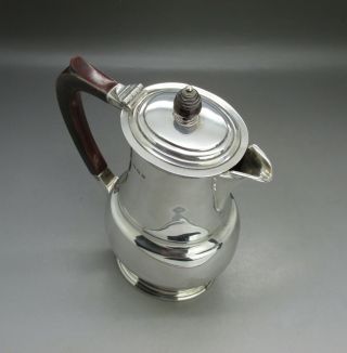VINTAGE ART DECO LARGE HEAVY SOLID STERLING SILVER HOT WATER JUG R&B 507g 1942 9