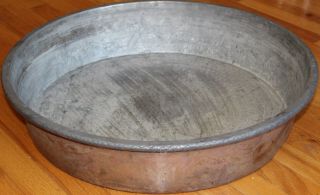 24 1/2 " X 5 1/2 " Handhammered Antique Turkish Copper Bowl Cauldron Pot