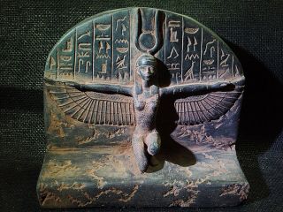 Egyptian Antiques Antiquities Winged Isis Goddess Of Love Stela 1200 - 1085 Bc