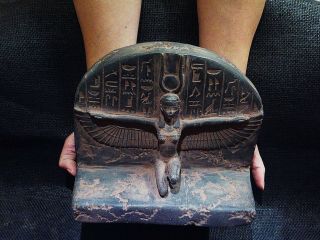 EGYPTIAN ANTIQUES ANTIQUITIES Winged Isis Goddess Of Love Stela 1200 - 1085 BC 3