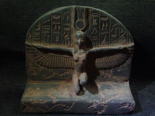 EGYPTIAN ANTIQUES ANTIQUITIES Winged Isis Goddess Of Love Stela 1200 - 1085 BC 4