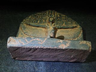 EGYPTIAN ANTIQUES ANTIQUITIES Winged Isis Goddess Of Love Stela 1200 - 1085 BC 8