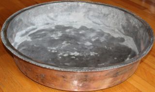 24 " X 5 " Handhammered Antique Turkish Copper Bowl Cauldron Pot