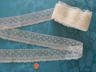 WOW French Antique Lace Valenncia VERY OLD Val Trim 4,  yards wide Floral SILK 4