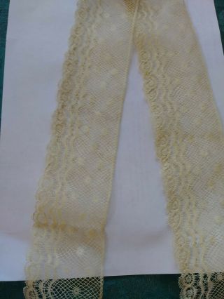 WOW French Antique Lace Valenncia VERY OLD Val Trim 4,  yards wide Floral SILK 5