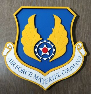 8 " United States Air Force Material Command 3d Crest Plaque Wright - Patterson Afb