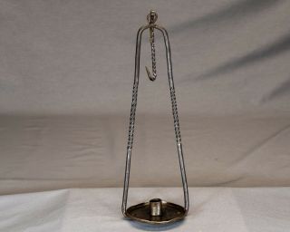 Large Antique Hanging Iron " Swing " Candle Holder