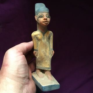 Rare Ancient Egyptian Pharaoh Figure Shabti Statue,  C945 - 715 Bc.