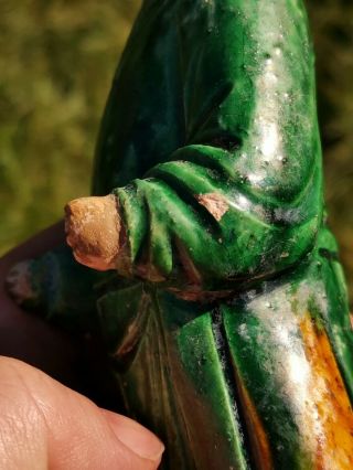 Antique Chinese Ming Dynasty TANG SANCAI Glaze Statue Pottery Figurine with 10